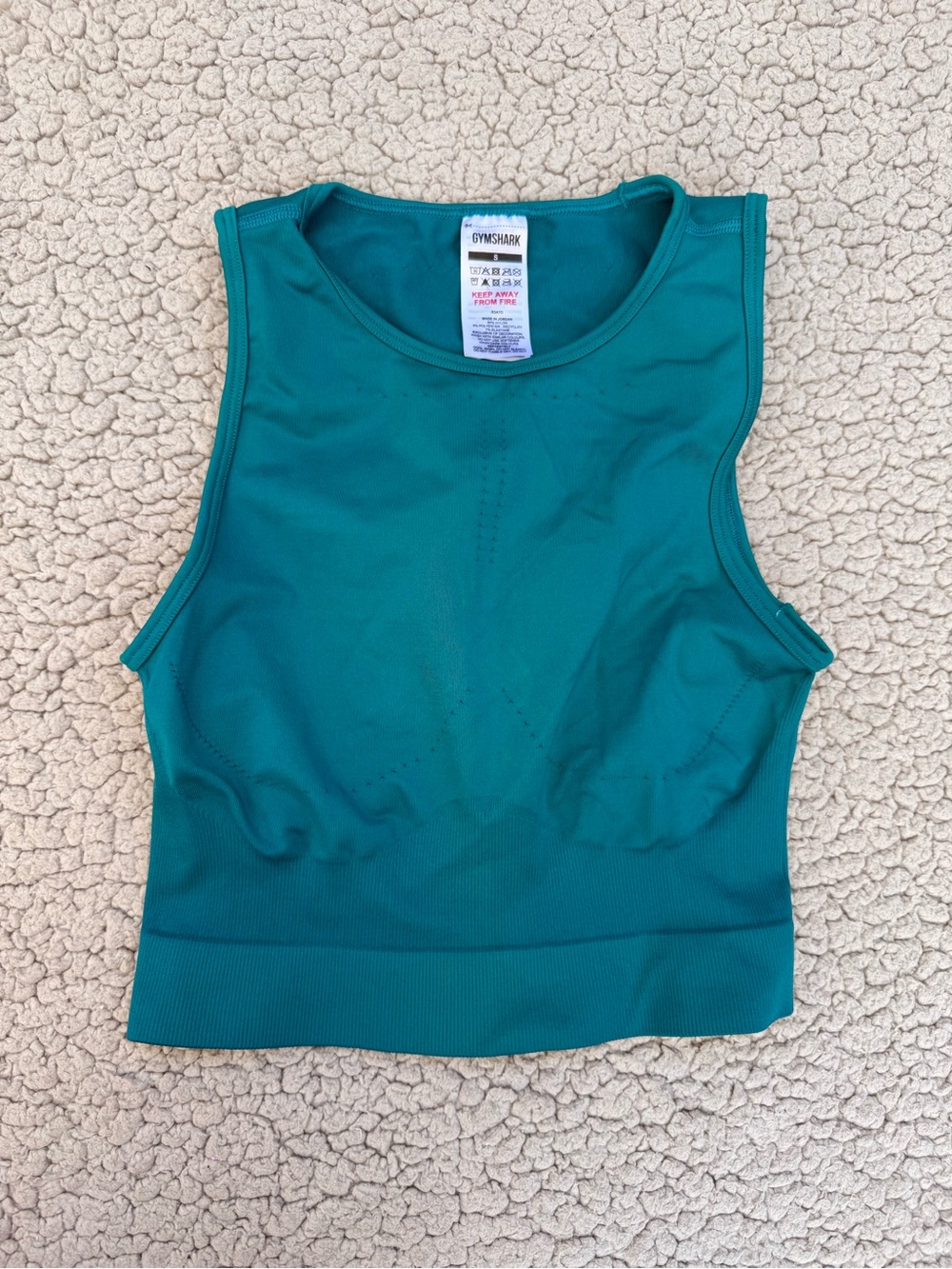 Gymshark Teal sweat Seamless midi Crop Tank - Picture 5 of 6